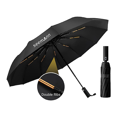 XIXILIA 23″ Auto-Open 12 Panel Double Ribs Umbrella