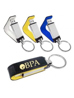 Color Flip USB Leather Thumb Drive - 4GB