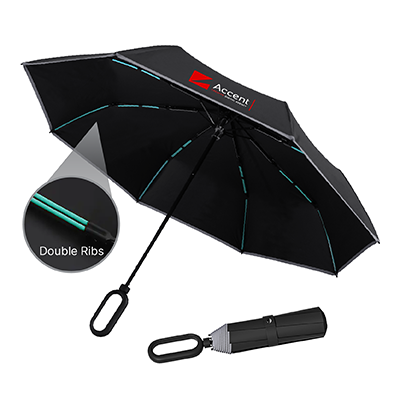 21″ DUO Double Ribs 8 Panel Coated Foldable Umbrella