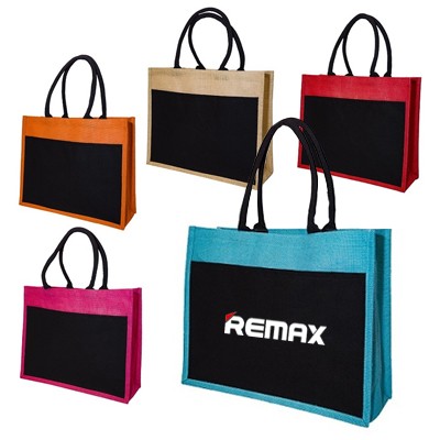 Black Front Jute Bag (350x430x150)
